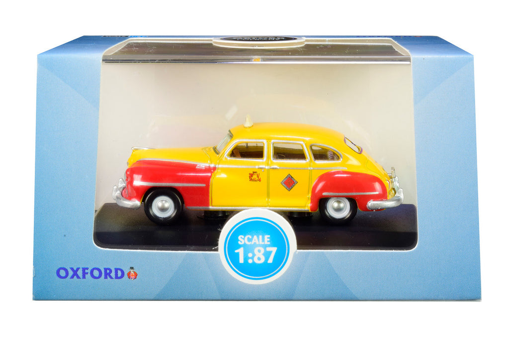 1946-1948 DeSoto Suburban Yellow and Red "San Francisco Taxi" "The Godfather" Movie 1/87 (HO) Scale Diecast Model Car by Oxford Diecast-1