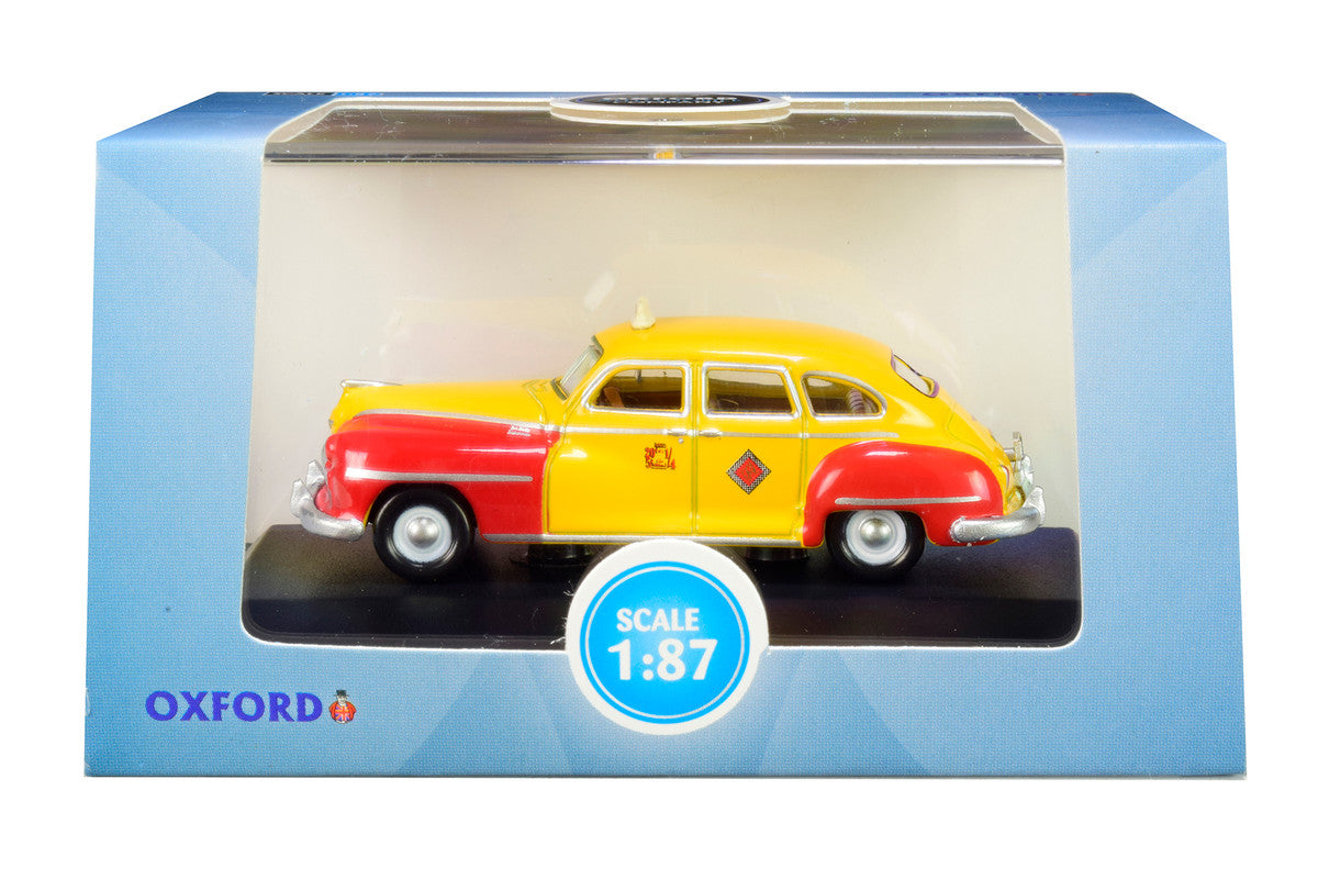 1946-1948 DeSoto Suburban Yellow and Red "San Francisco Taxi" "The Godfather" Movie 1/87 (HO) Scale Diecast Model Car by Oxford Diecast-1