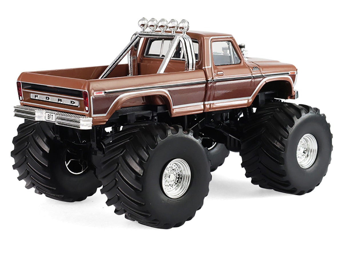 1978 Ford F-350 Monster Truck with 66-Inch Tires "BFT" Brown Two-Tone "Kings of Crunch" Series 1/43 Diecast Model Car by Greenlight-1