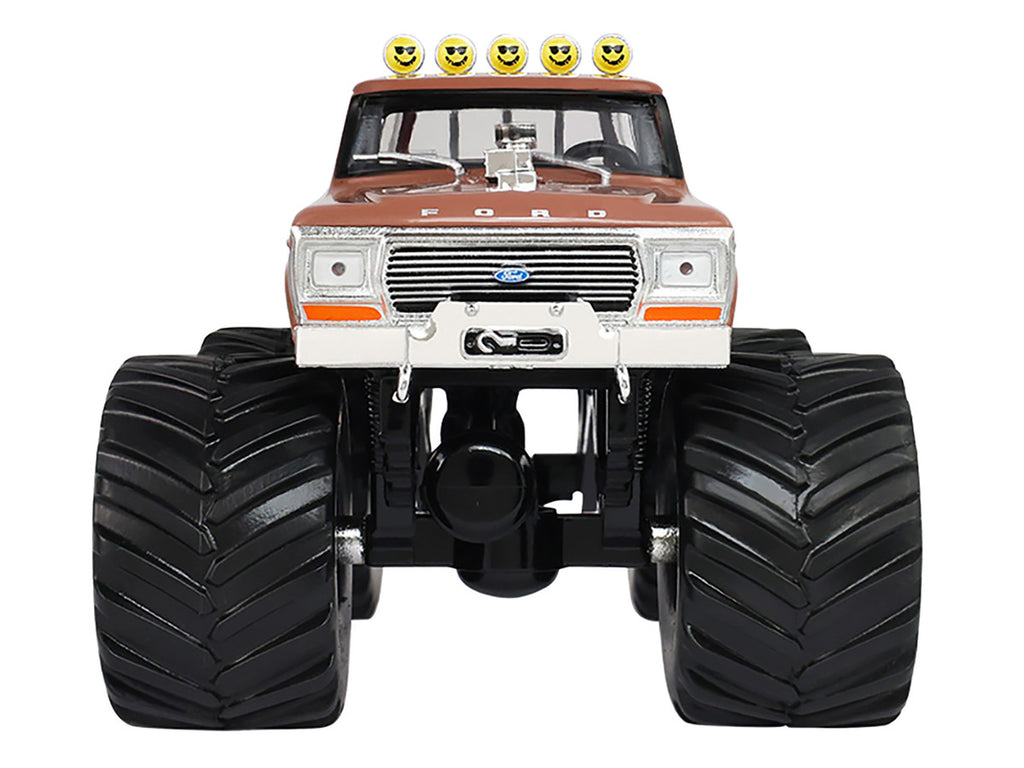 1978 Ford F-350 Monster Truck with 66-Inch Tires "BFT" Brown Two-Tone "Kings of Crunch" Series 1/43 Diecast Model Car by Greenlight-3