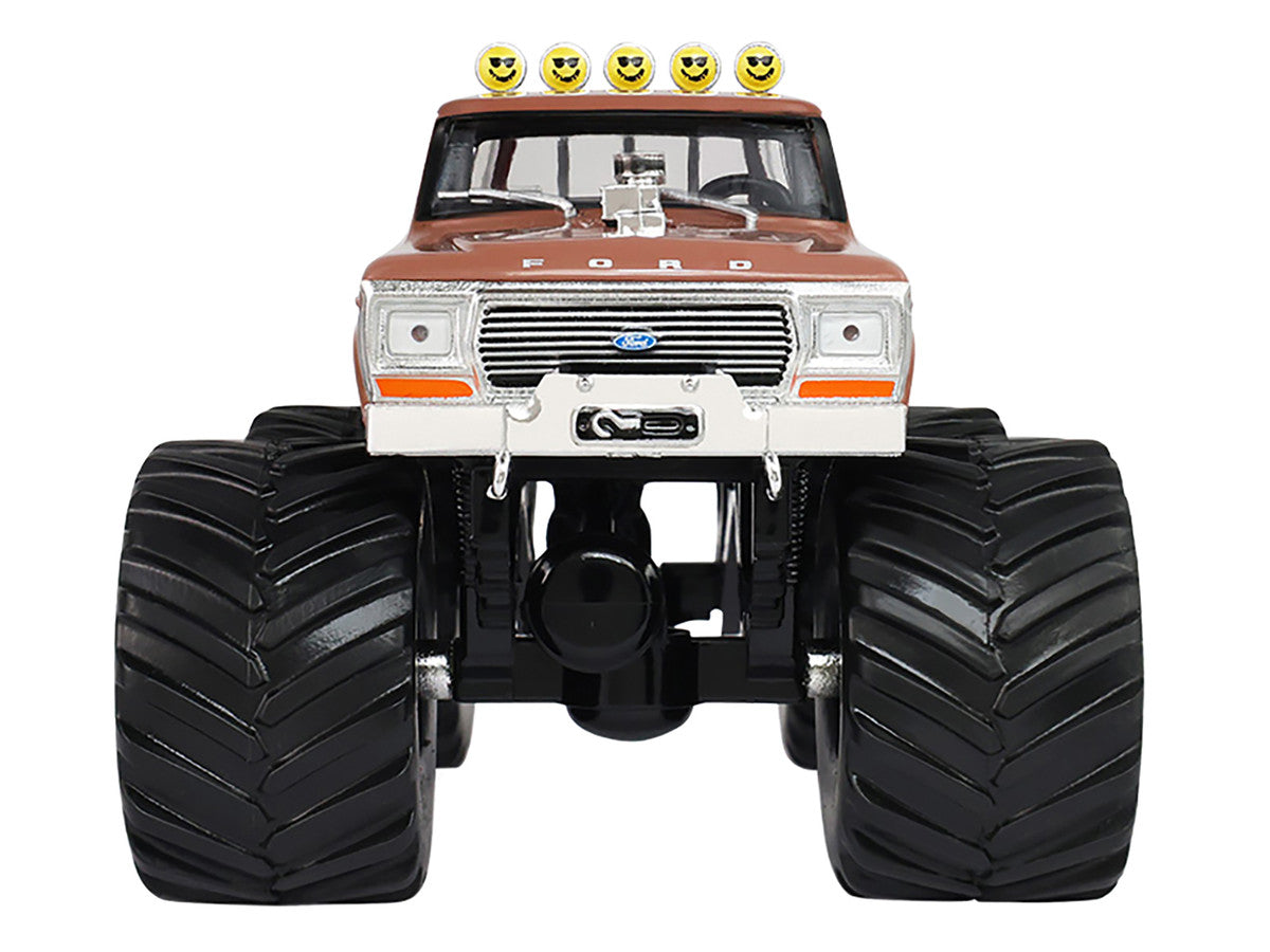 1978 Ford F-350 Monster Truck with 66-Inch Tires "BFT" Brown Two-Tone "Kings of Crunch" Series 1/43 Diecast Model Car by Greenlight-3