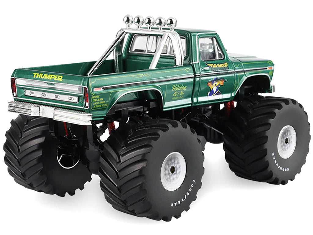 1975 Ford F-250 Monster Truck with 66-Inch Tires "Thumper" Green Metallic "Kings of Crunch" Series 1/43 Diecast Model Car by Greenlight-2