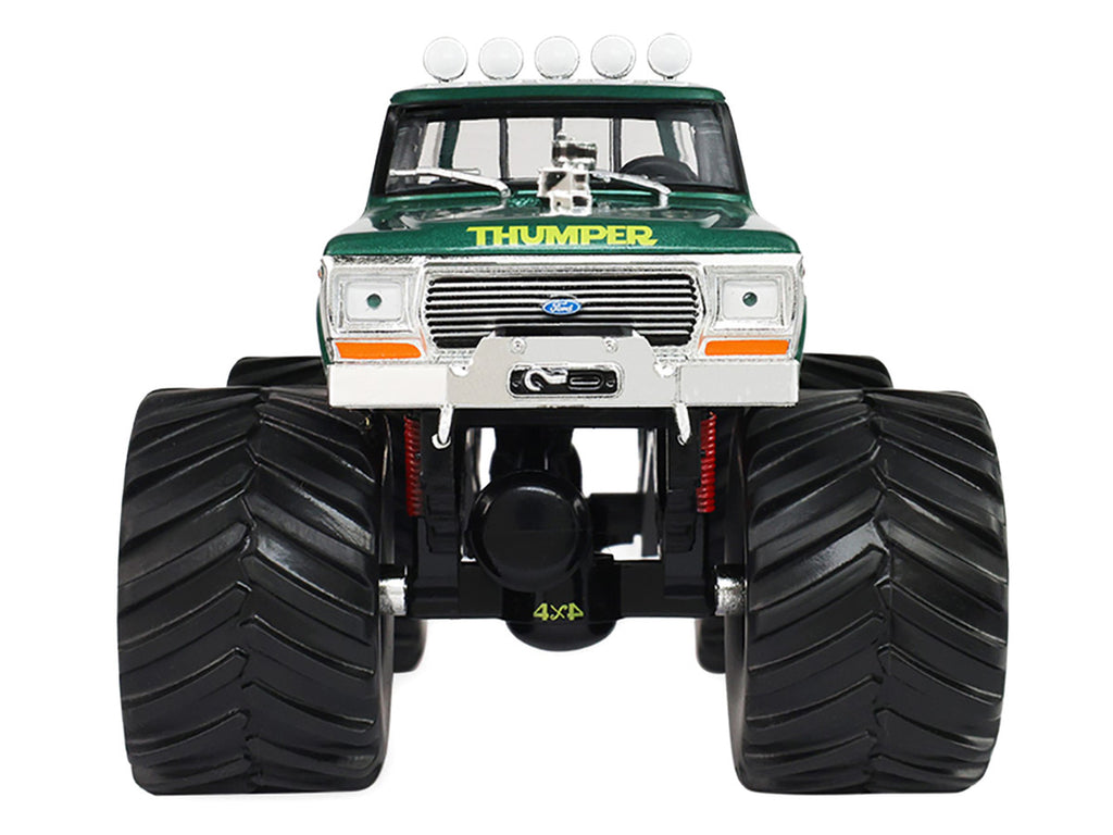 1975 Ford F-250 Monster Truck with 66-Inch Tires "Thumper" Green Metallic "Kings of Crunch" Series 1/43 Diecast Model Car by Greenlight-3
