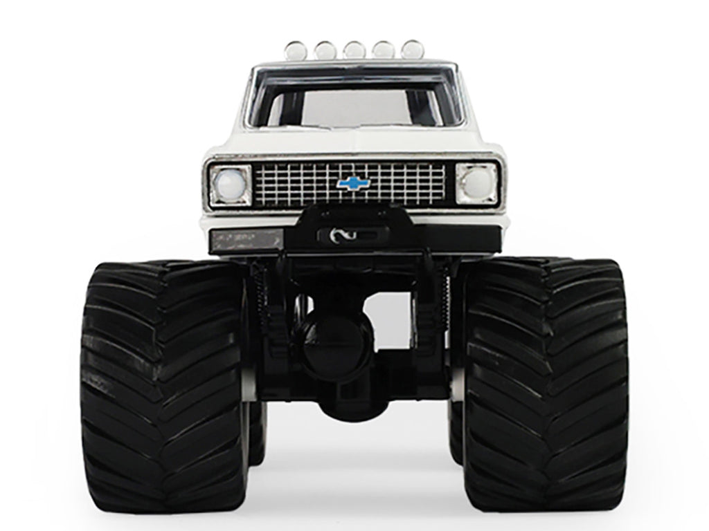 1972 Chevrolet K-10 Monster Truck "Chevron 150th Anniversary" White and Blue Metallic "Kings of Crunch" Series 1/43 Diecast Model Car by Greenlight-1