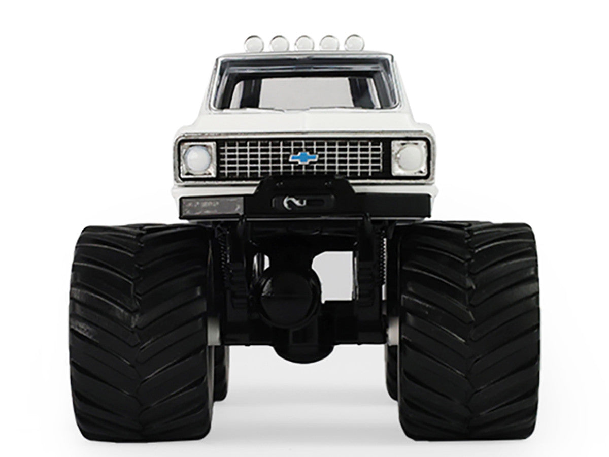 1972 Chevrolet K-10 Monster Truck "Chevron 150th Anniversary" White and Blue Metallic "Kings of Crunch" Series 1/43 Diecast Model Car by Greenlight-1