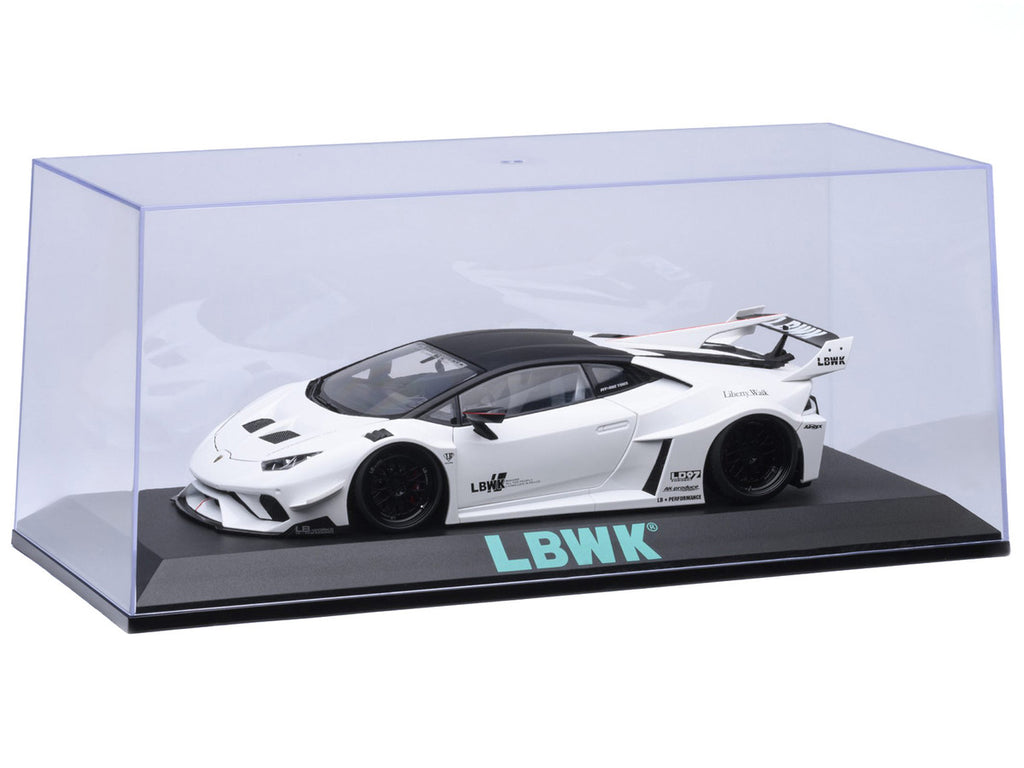 Collectible Display Show Case with Black Plastic Base and Green "LBWK" Logo for 1/18-1/24 Scale Model Cars by Autoart-3