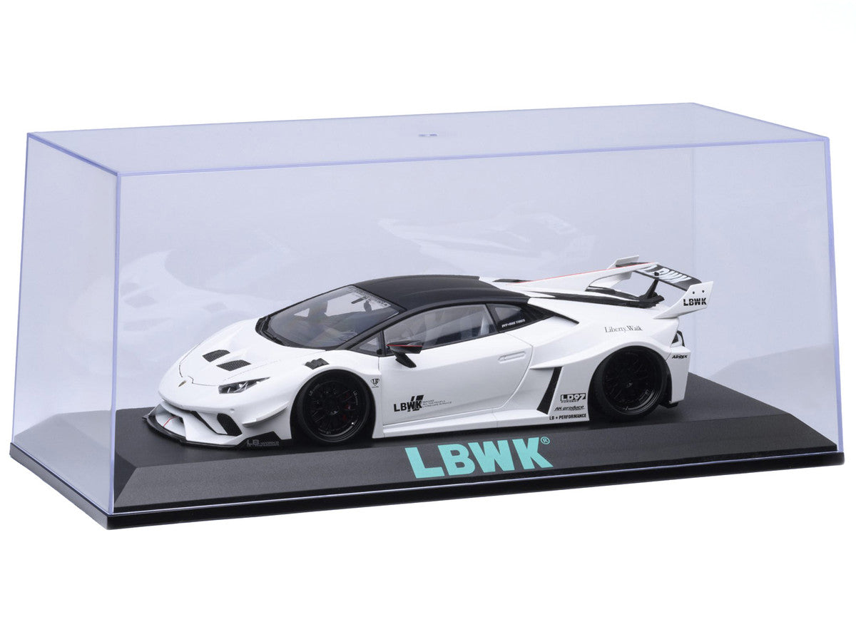 Collectible Display Show Case with Black Plastic Base and Green "LBWK" Logo for 1/18-1/24 Scale Model Cars by Autoart-3