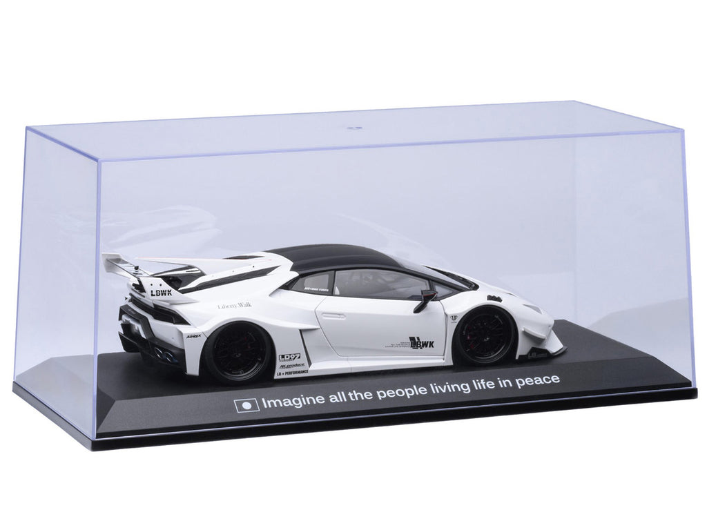Collectible Display Show Case with Black Plastic Base and Green "LBWK" Logo for 1/18-1/24 Scale Model Cars by Autoart-2