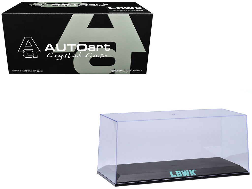 Collectible Display Show Case with Black Plastic Base and Green "LBWK" Logo for 1/18-1/24 Scale Model Cars by Autoart-4