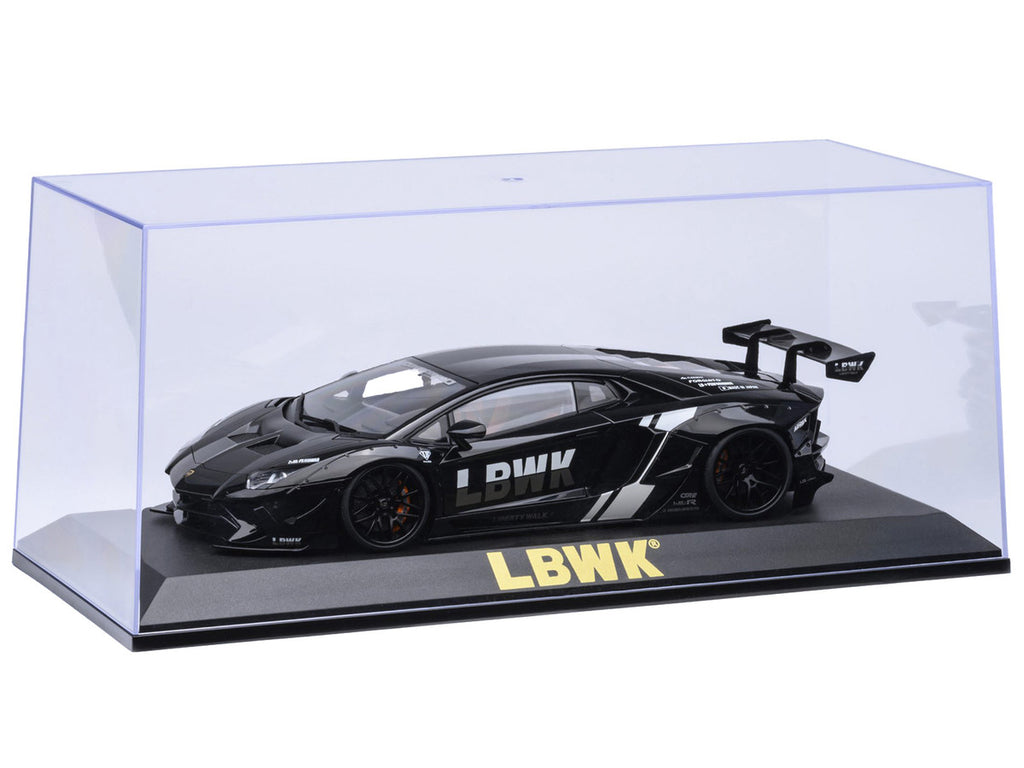 Collectible Display Show Case with Black Plastic Base and Gold "LBWK" Logo for 1/18-1/24 Scale Model Cars by Autoart-3