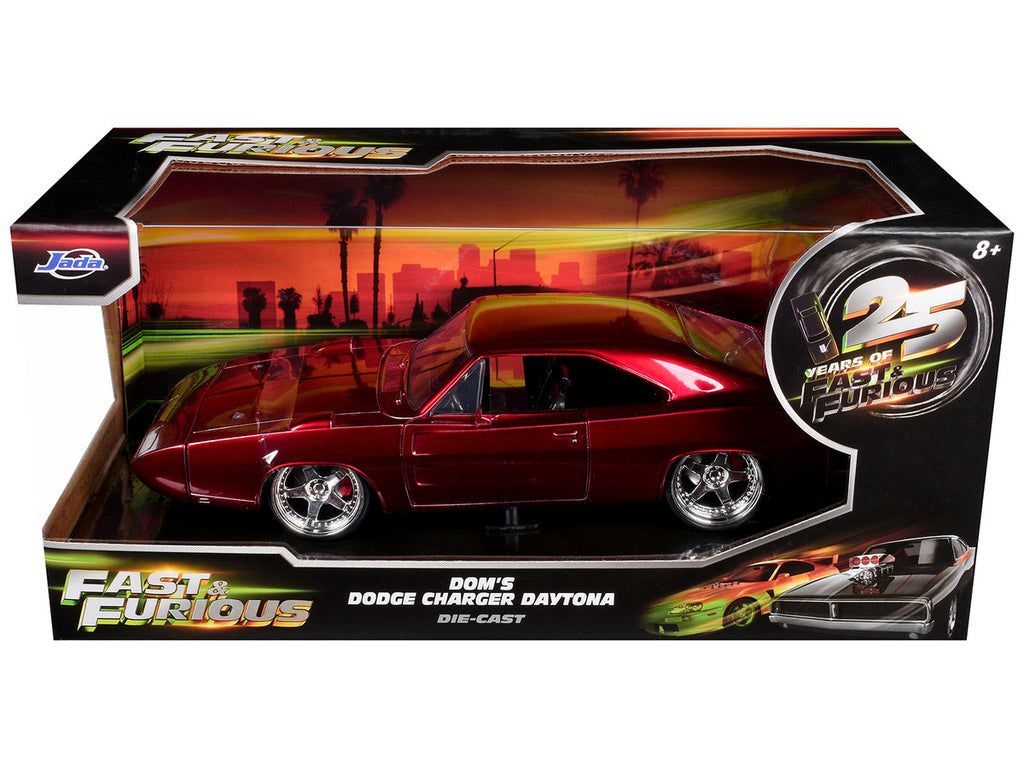 1969 Dodge Charger Daytona Red "Fast & Furious 6" (2013) Movie "25 Years of Fast & Furious" Series 1/24 Diecast Model Car by Jada-2