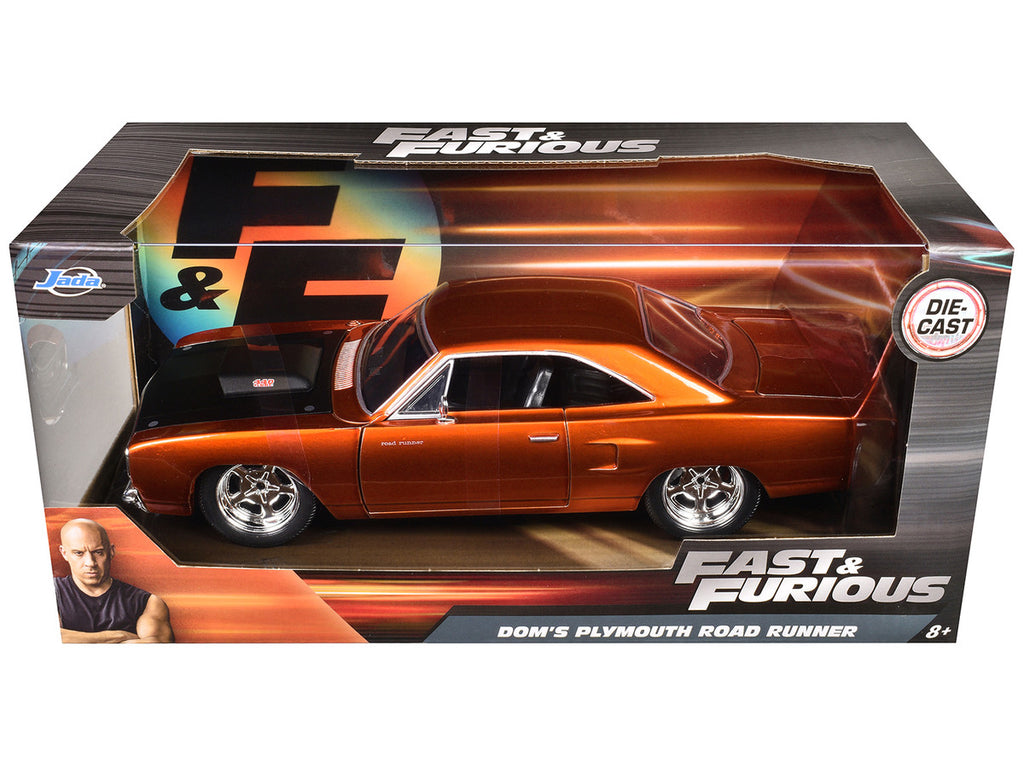 Dom's 1970 Plymouth Road Runner Copper with Black Hood "Fast & Furious 7" (2015) Movie 1/24 Diecast Model Car by Jada-1