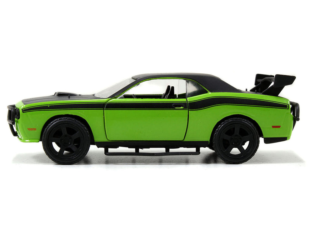 Letty's Dodge Challenger SRT8 Green with Matt Black Top and Hood and Black Stripes "Furious 7" (2015) Movie "Fast & Furious 25th Anniversary" Series 1/32 Diecast Car Model by Jada-3