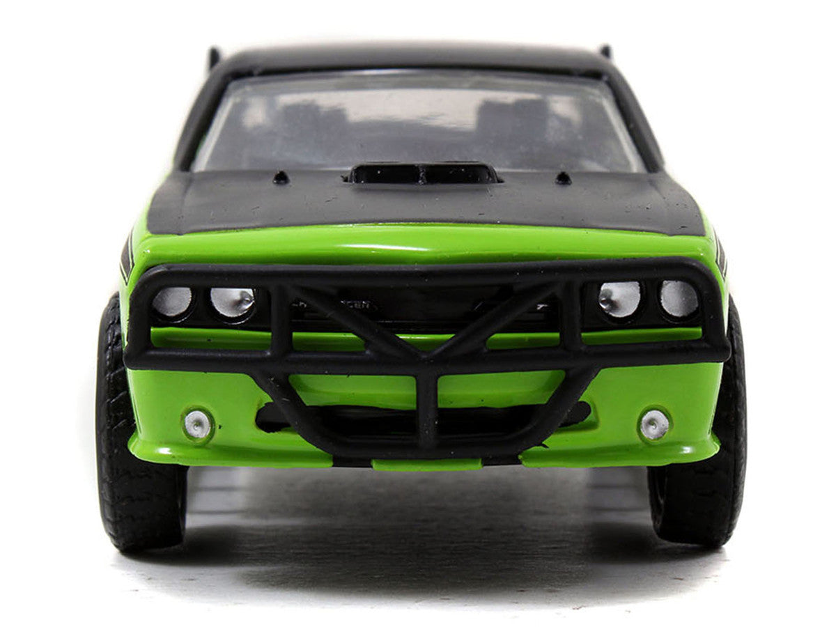 Letty's Dodge Challenger SRT8 Green with Matt Black Top and Hood and Black Stripes "Furious 7" (2015) Movie "Fast & Furious 25th Anniversary" Series 1/32 Diecast Car Model by Jada-2