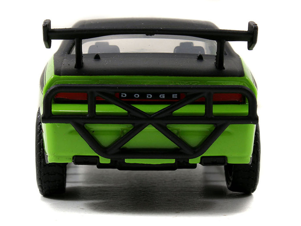 Letty's Dodge Challenger SRT8 Green with Matt Black Top and Hood and Black Stripes "Furious 7" (2015) Movie "Fast & Furious 25th Anniversary" Series 1/32 Diecast Car Model by Jada-1