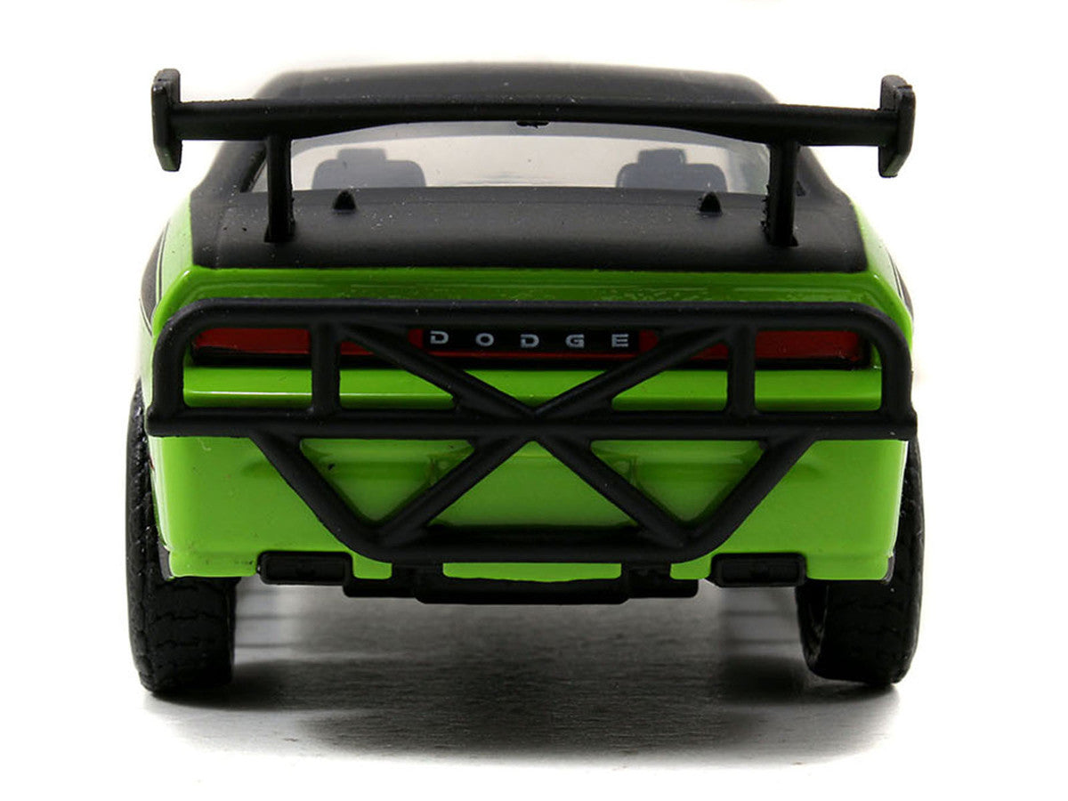 Letty's Dodge Challenger SRT8 Green with Matt Black Top and Hood and Black Stripes "Furious 7" (2015) Movie "Fast & Furious 25th Anniversary" Series 1/32 Diecast Car Model by Jada-1