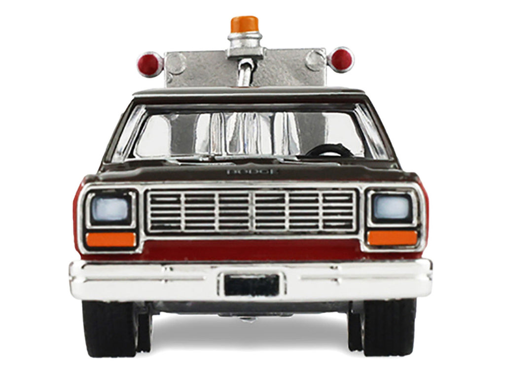 1983 Dodge Ram D-100 Royal SE Tow Truck with Drop-In Tow Hook "Hobby Shop Auto Mechanic" Brown and Red with Work Lights "The Hobby Shop" Series 17 1/64 Diecast Model Car by Greenlight-1