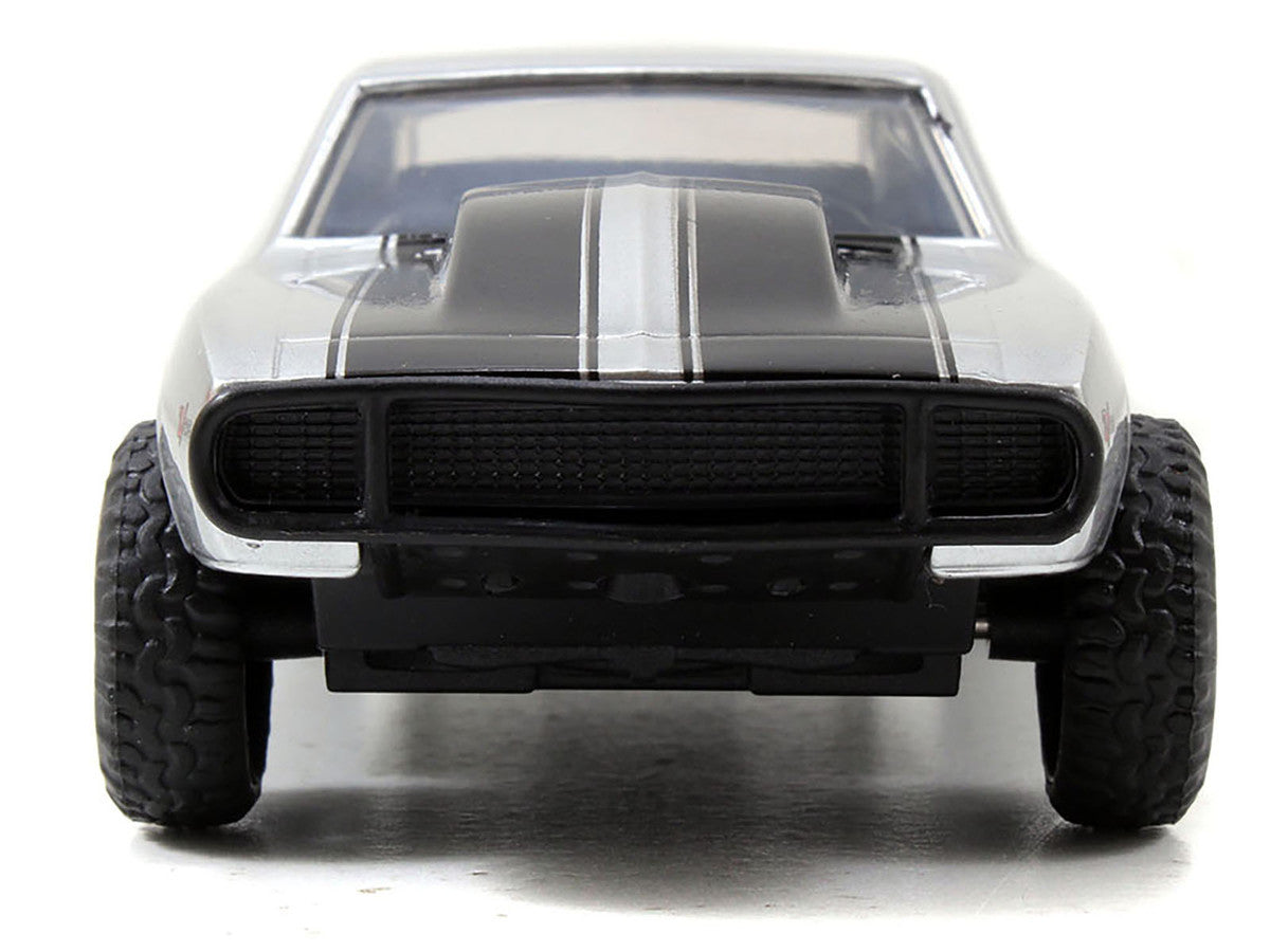 Roman's Chevrolet Camaro Z/28 Silver with Black Stripes "Fast & Furious 7" (2015) Movie 1/32 Diecast Model Car by Jada-2