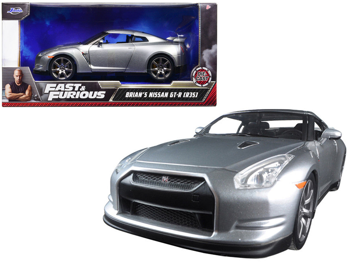 Brian's Nissan GT-R (R35) Silver "Fast & Furious" Movie 1/24 Diecast Model Car by Jada-0