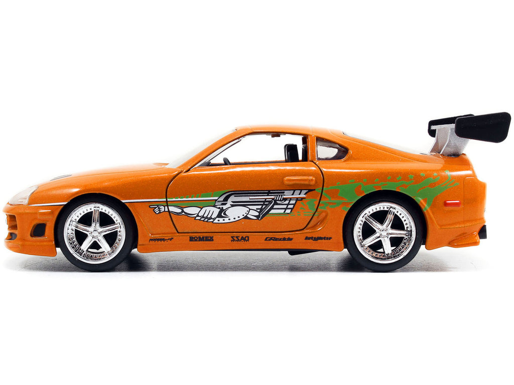 Brian's Toyota Supra Orange with Graphics "The Fast and the Furious" (2001) Movie "Fast & Furious 25th Anniversary" Series 1/32 Diecast Car Model by Jada-0