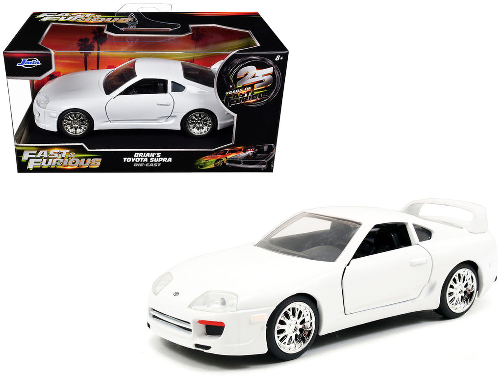 Brian's Toyota Supra White "Fast & Furious 7" (2015) Movie "25 Years of Fast & Furious" Series 1/32 Diecast Model Car by Jada-4