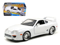 Brian's Toyota Supra White "Fast & Furious" Movie 1/24 Diecast Model Car by Jada-0