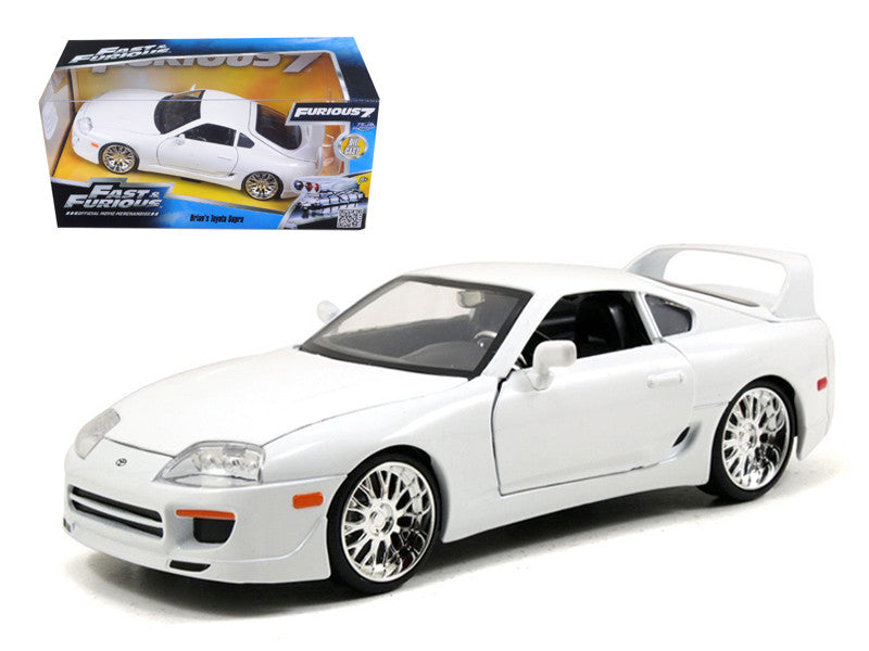 Brian's Toyota Supra White "Fast & Furious" Movie 1/24 Diecast Model Car by Jada-0