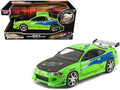 Brian's Mitsubishi Eclipse Green with Black Hood and Graphics "The Fast and The Furious" (2001) Movie "25 Years of Fast & Furious" Series 1/24 Diecast Model by Jada-0