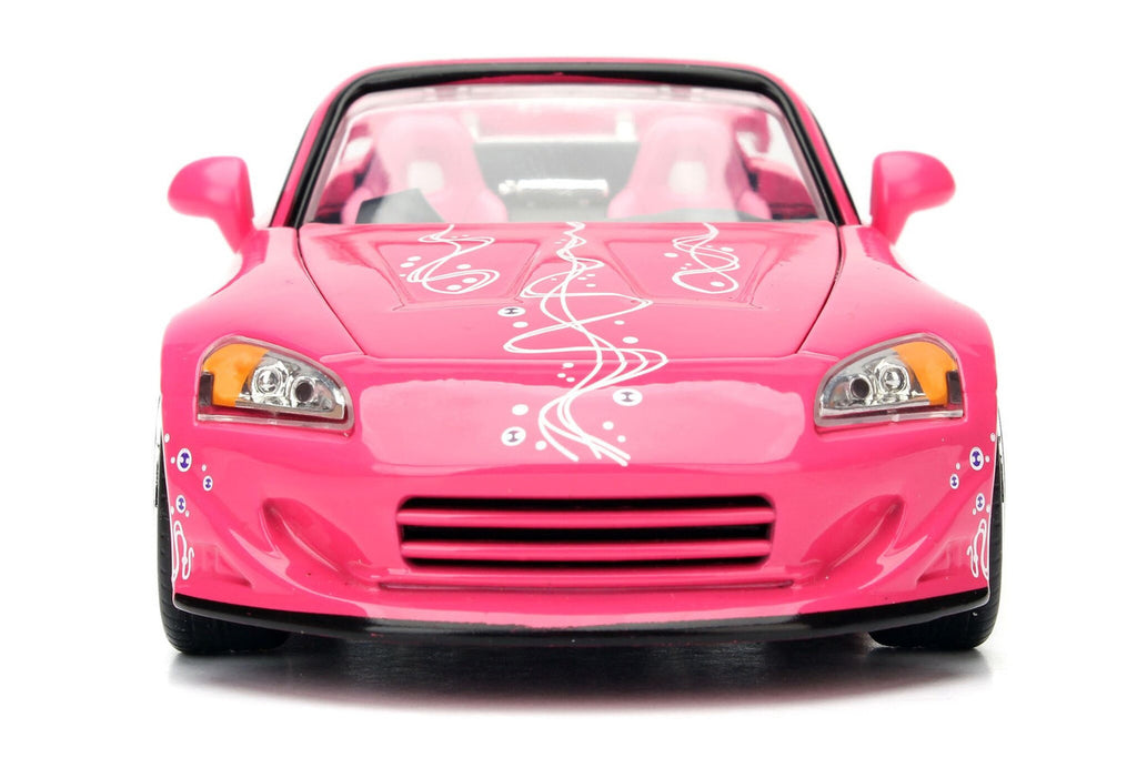 Suki's 2001 Honda S2000 Convertible Pink with Graphics "25 Years of Fast & Furious" "2 Fast 2 Furious" (2003) Movie 1/24 Diecast Model Car by Jada-1
