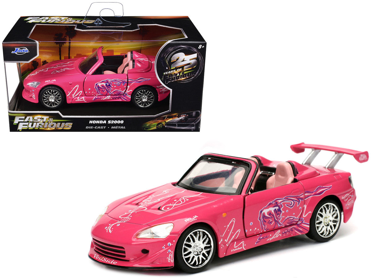 Suki's Honda S2000 Convertible Pink with Graphics "2 Fast 2 Furious" (2003) Movie "Fast & Furious 25th Anniversary" Series 1/32 Diecast Car Model by Jada-3