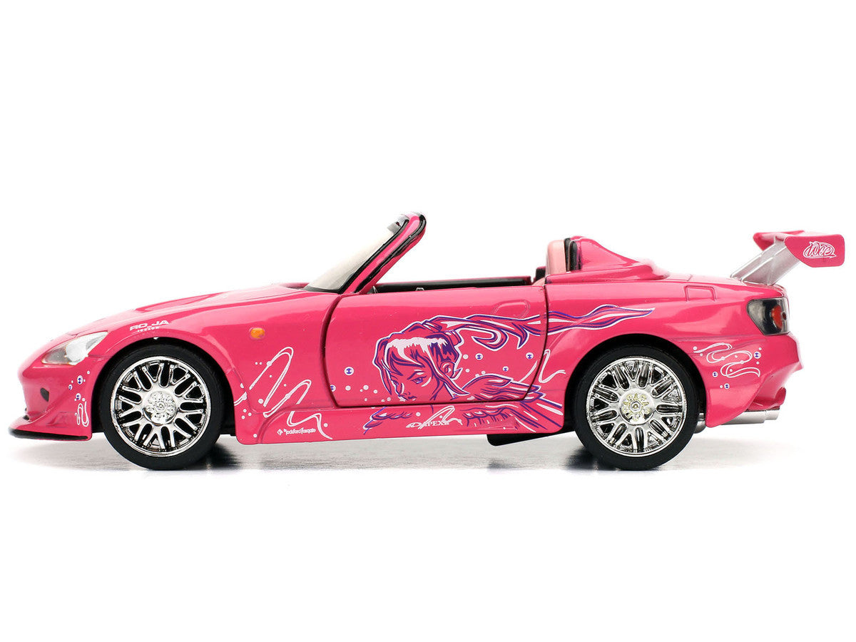Suki's Honda S2000 Convertible Pink with Graphics "2 Fast 2 Furious" (2003) Movie "Fast & Furious 25th Anniversary" Series 1/32 Diecast Car Model by Jada-1
