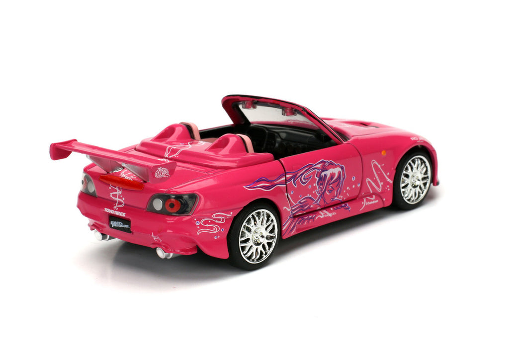 Suki's Honda S2000 Convertible Pink with Graphics "2 Fast 2 Furious" (2003) Movie "Fast & Furious 25th Anniversary" Series 1/32 Diecast Car Model by Jada-0