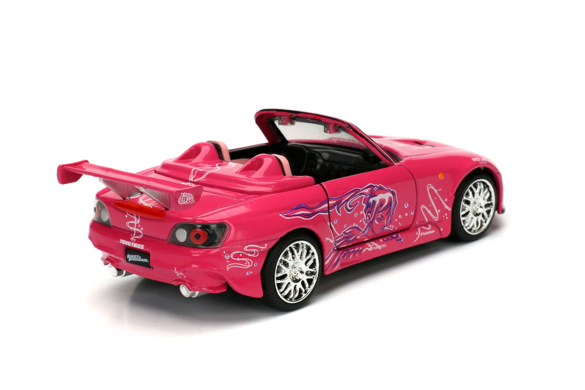 Suki's Honda S2000 Convertible Pink with Graphics "2 Fast 2 Furious" (2003) Movie "Fast & Furious 25th Anniversary" Series 1/32 Diecast Car Model by Jada-0