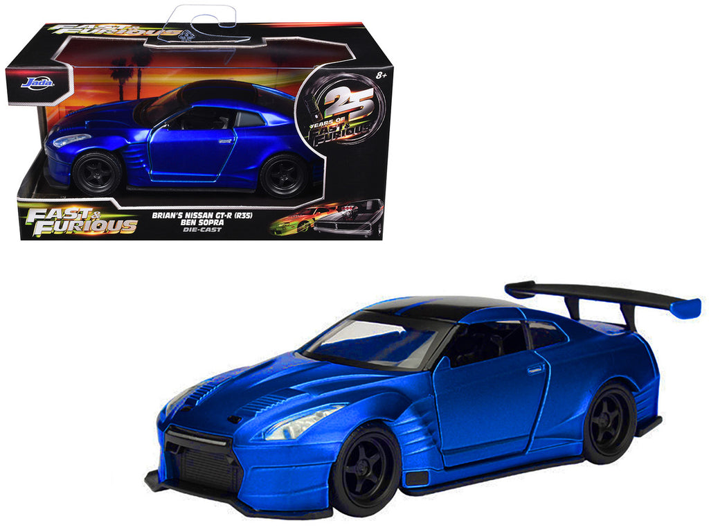 Brian's 2009 Nissan GTR R35 Blue Ben Sopra "Furious 7" (2015) Movie "25 Years of Fast & Furious" Series 1/32 Diecast Model Car by Jada-0