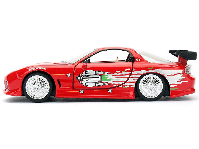 Dom's Mazda RX-7 Red with Graphics "Fast & Furious" Movie 1/32 Diecast Model Car by Jada-0