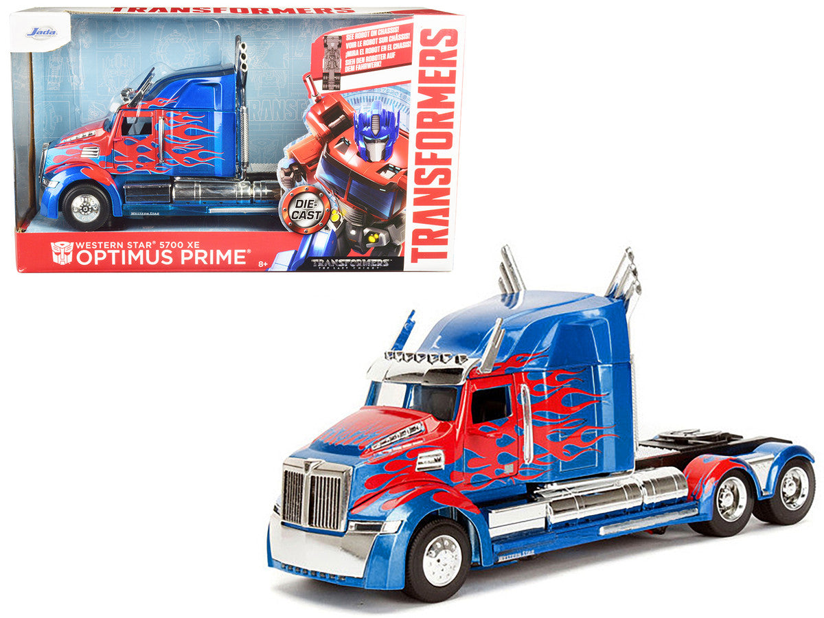 Western Star 5700 XE Phantom Optimus Prime with Robot on Chassis "Transformers 5" (2017) Movie "Hollywood Rides" Series 1/24 Diecast Model by Jada-0