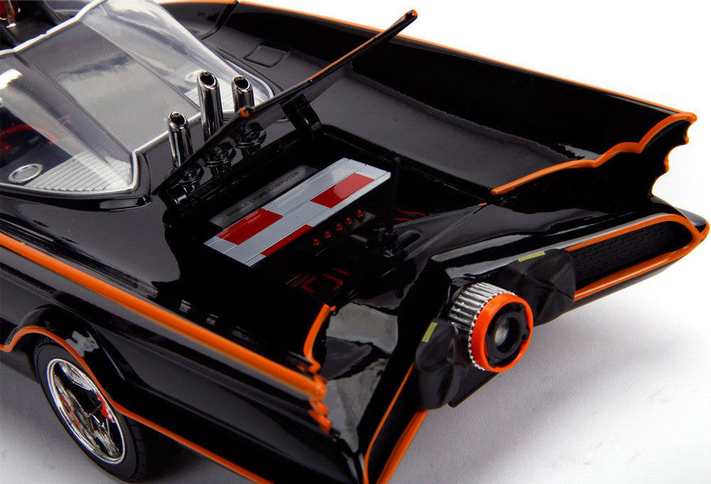 Classic TV Series Batmobile with Working Lights, and Diecast Batman and Robin Figures "80 Years of Batman" 1/18 Diecast Model Car by Jada-3