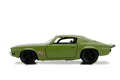 Dom's 1973 Chevrolet Camaro "F-Bomb" Matt Green with Black Hood Stripe "Fast & Furious" Movie 1/32 Diecast Model Car by Jada-0