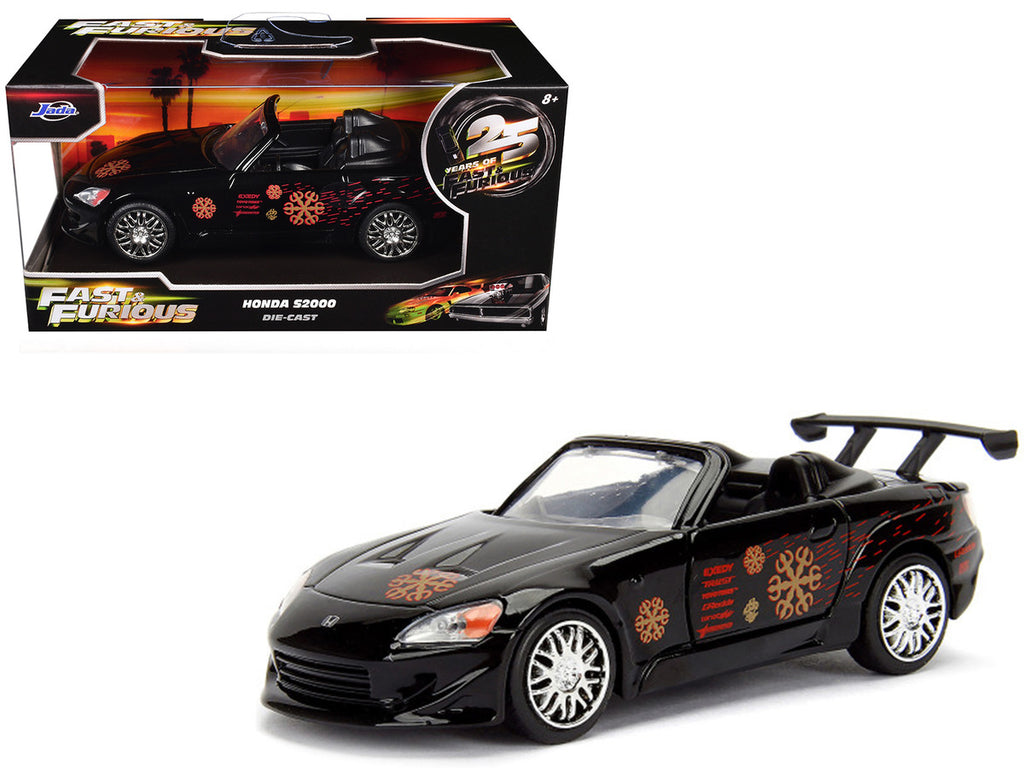 Honda S2000 Convertible Black with Graphics "The Fast and the Furious" (2001) Movie "25 Years of Fast & Furious" Series 1/32 Diecast Model Car by Jada-3