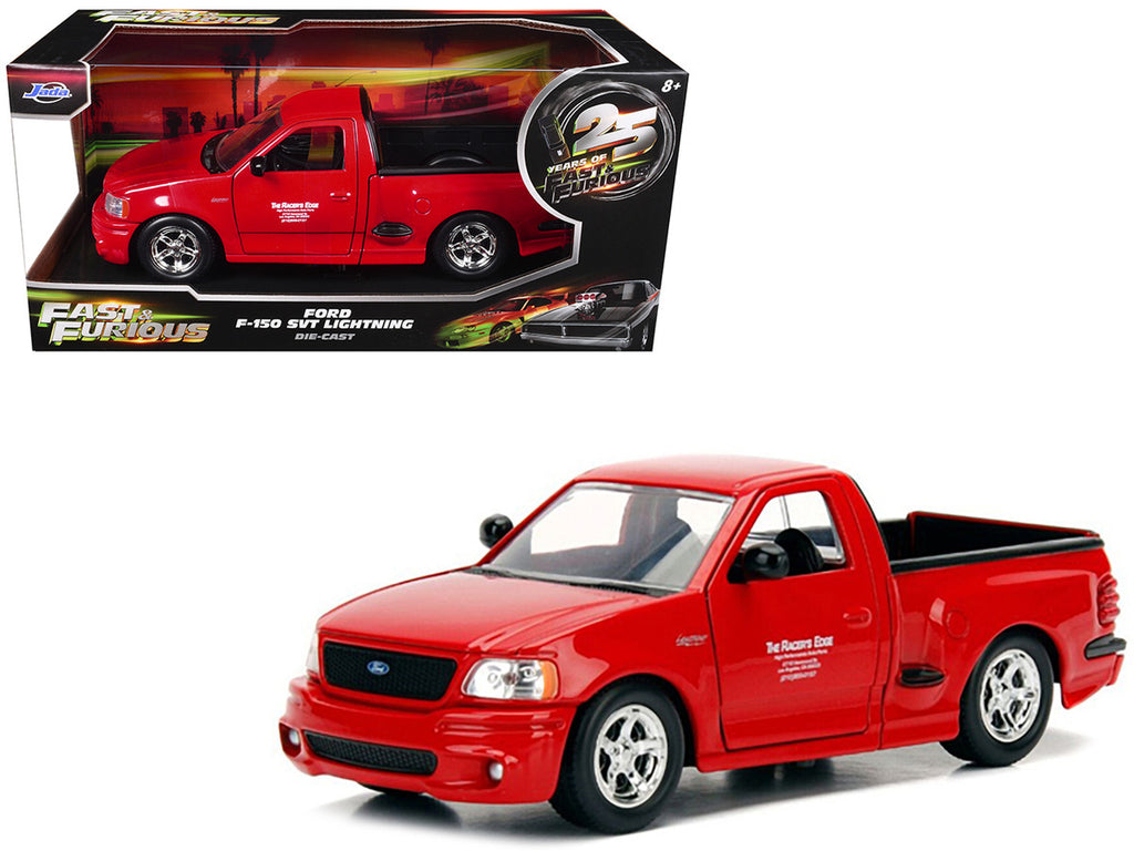 Ford F-150 SVT Lightning Pickup Truck Red "The Fast and the Furious" (2001) Movie "25 Years of Fast & Furious" Series 1/24 Diecast Model Car by Jada-3