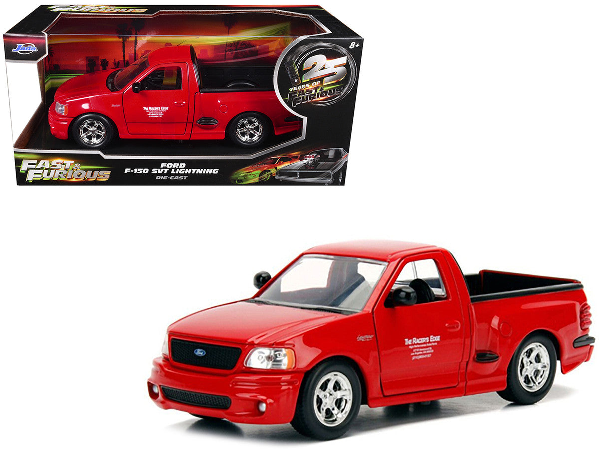 Ford F-150 SVT Lightning Pickup Truck Red "The Fast and the Furious" (2001) Movie "25 Years of Fast & Furious" Series 1/24 Diecast Model Car by Jada-3