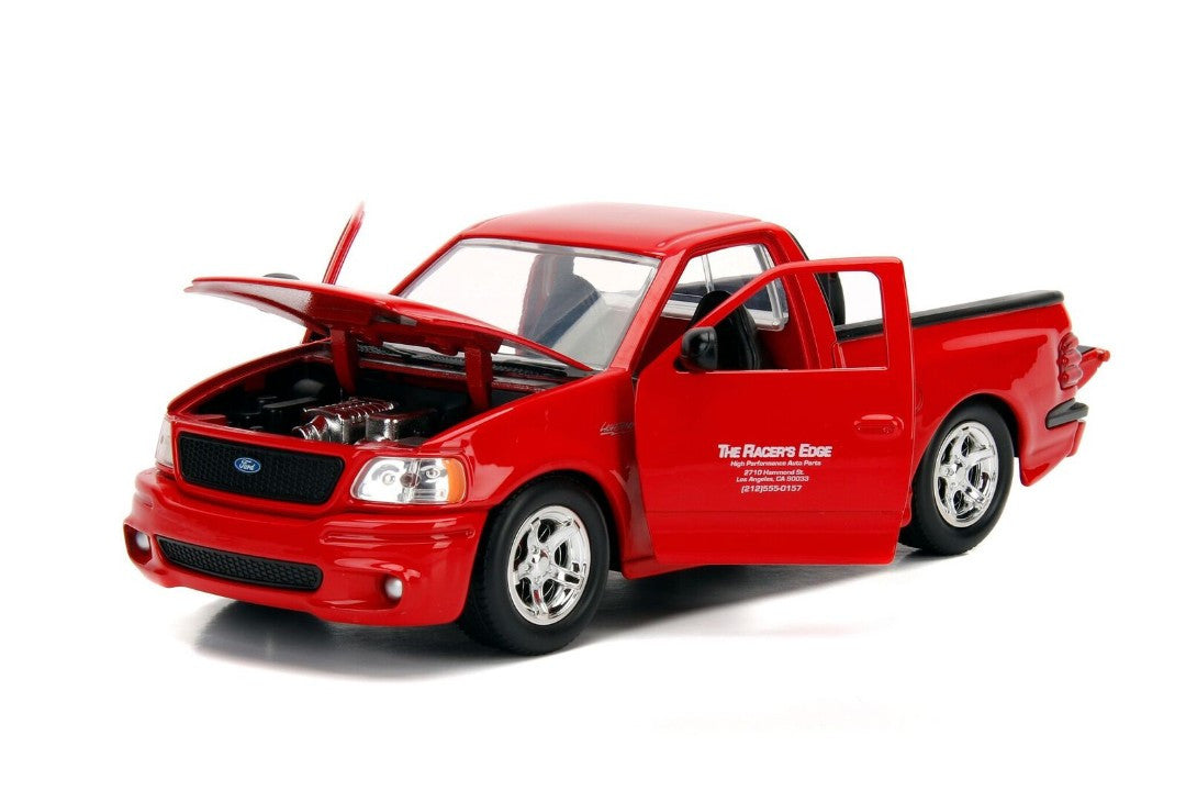 Ford F-150 SVT Lightning Pickup Truck Red "The Fast and the Furious" (2001) Movie "25 Years of Fast & Furious" Series 1/24 Diecast Model Car by Jada-1