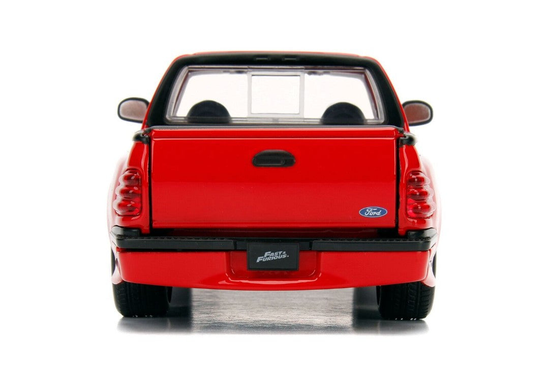 Ford F-150 SVT Lightning Pickup Truck Red "The Fast and the Furious" (2001) Movie "25 Years of Fast & Furious" Series 1/24 Diecast Model Car by Jada-0