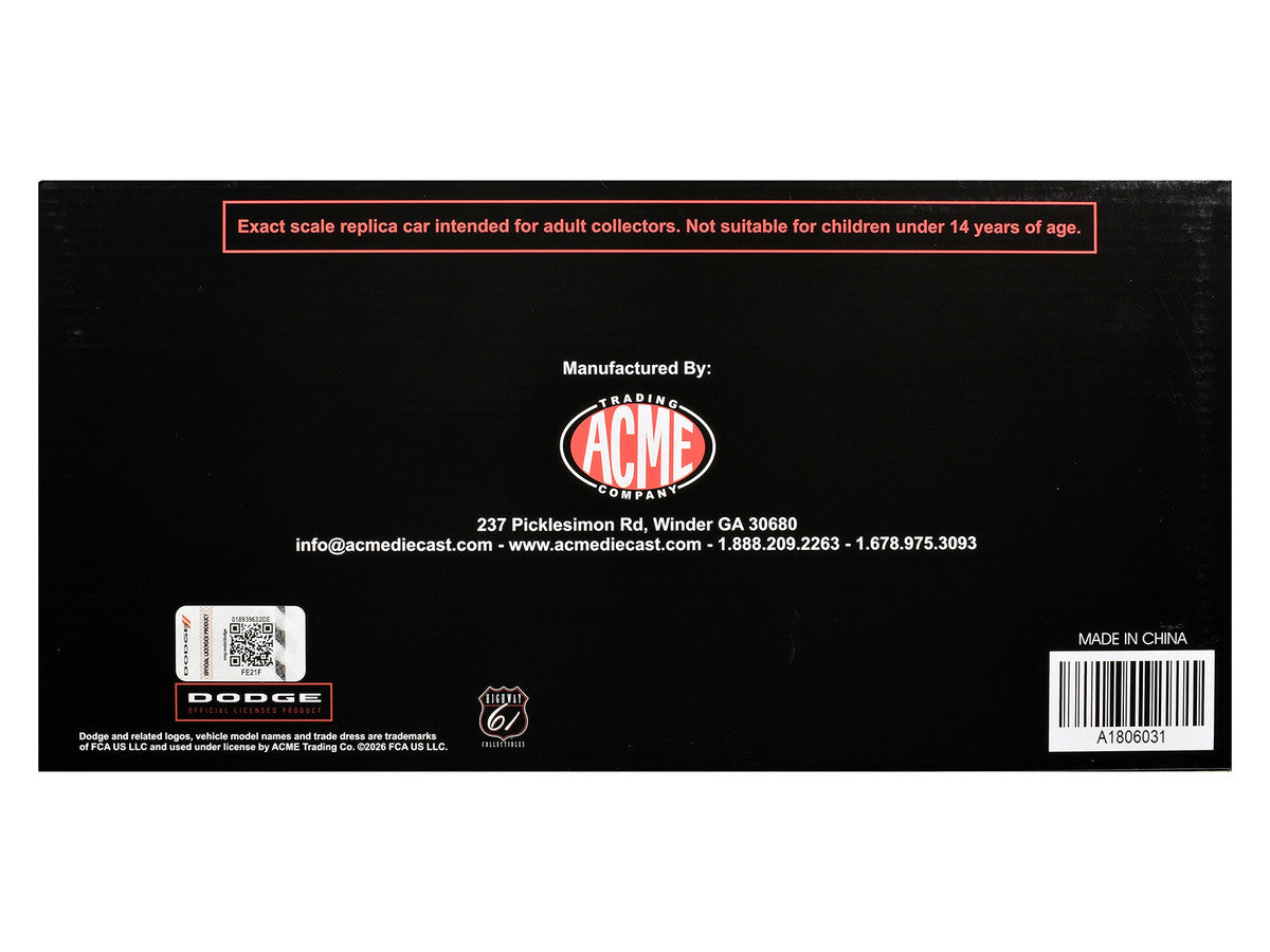 1970 Dodge Challenger "Boycott - 'Dandy' Dick Landy" White with Black and Red Stripes and Graphics Limited Edition to 500 pieces Worldwide 1/18 Diecast Model Car by ACME-3