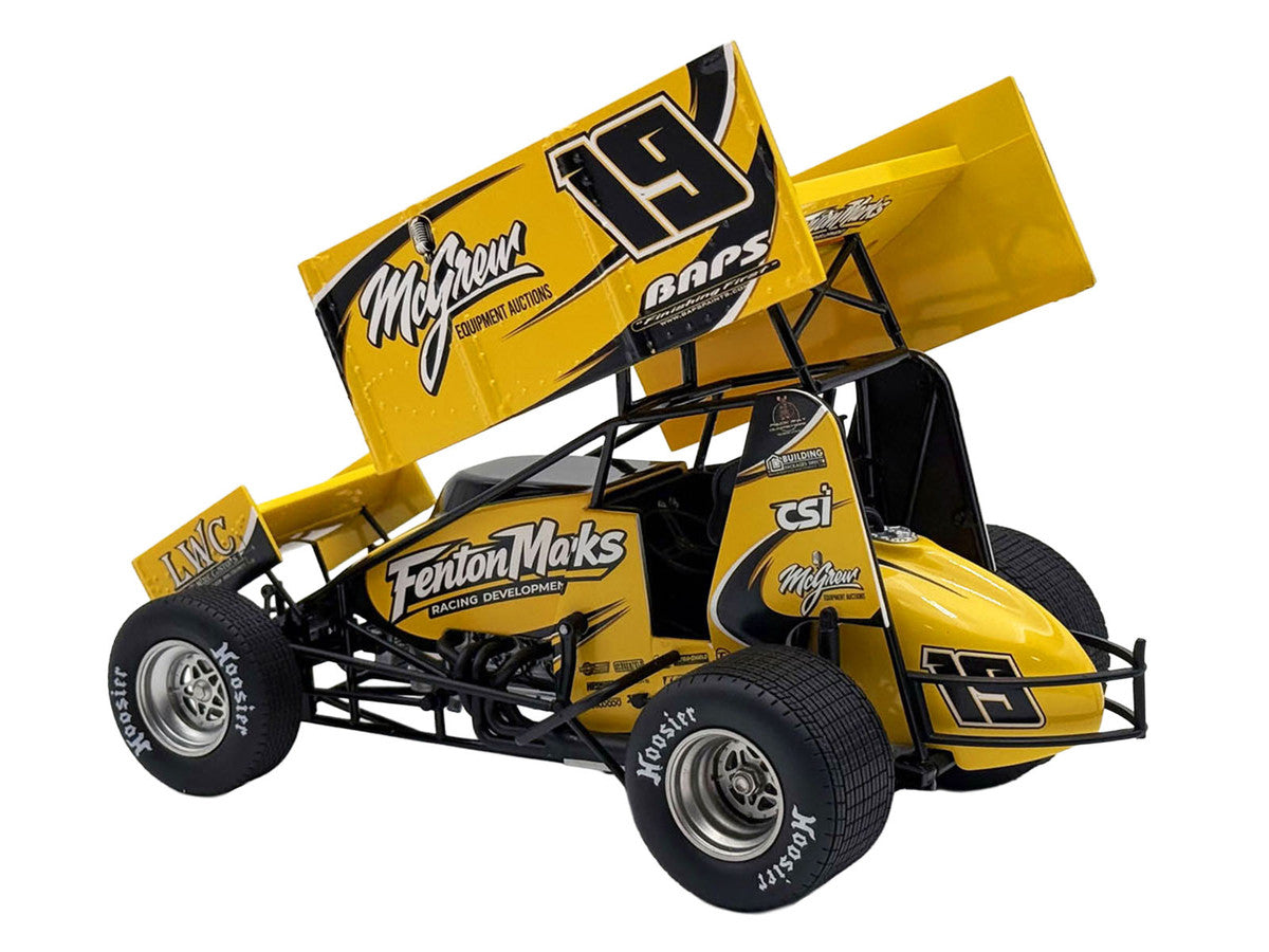 Winged Sprint Car #19 Brent Marks "Fenton Marks Racing" (2026) 1/18 Diecast Model Car by ACME-0