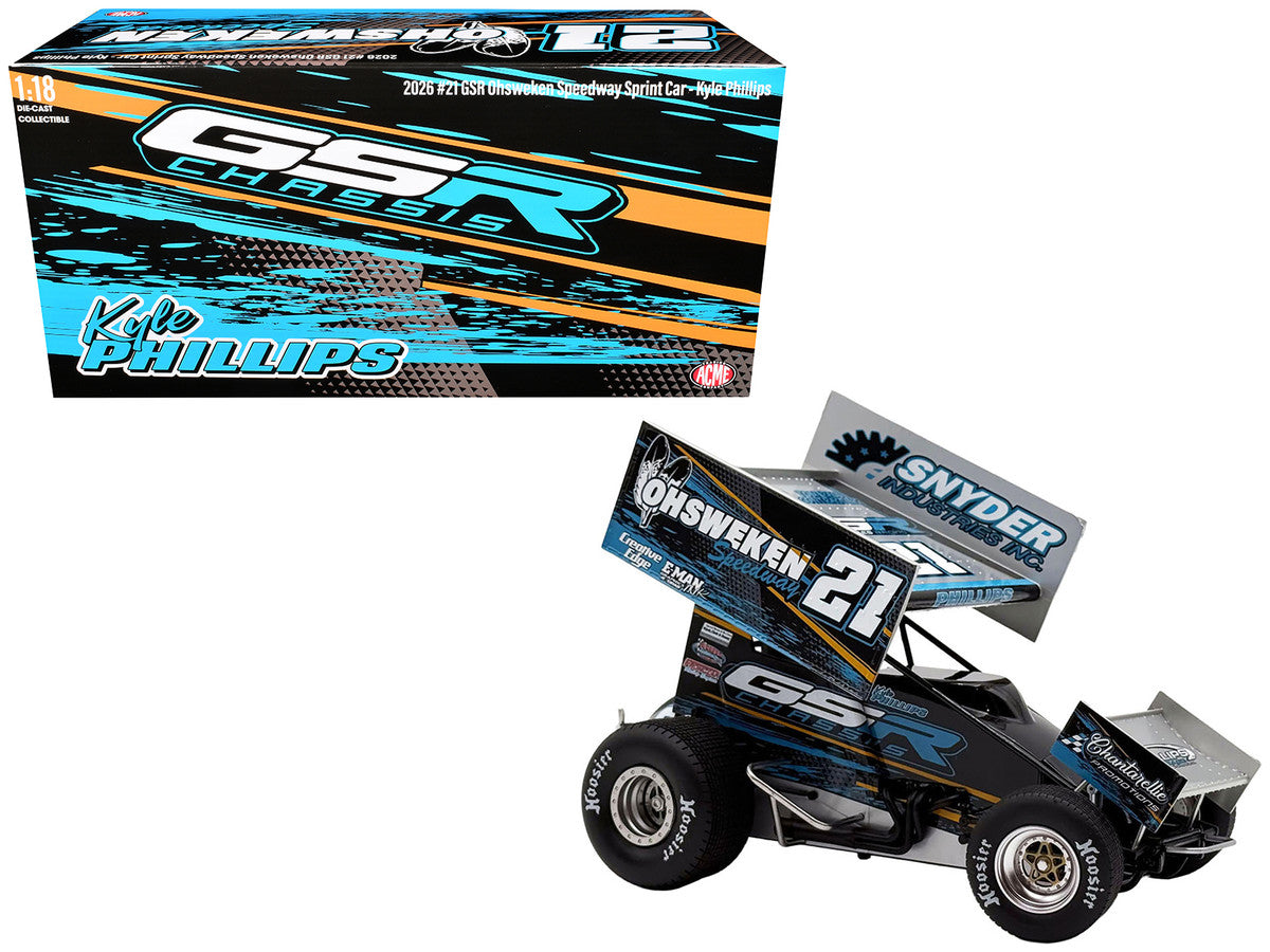 Winged Sprint Car #21 Kyle Phillips "GSR Chassis - Ohsweken Speedway" (2026) 1/18 Diecast Model Car by ACME-0