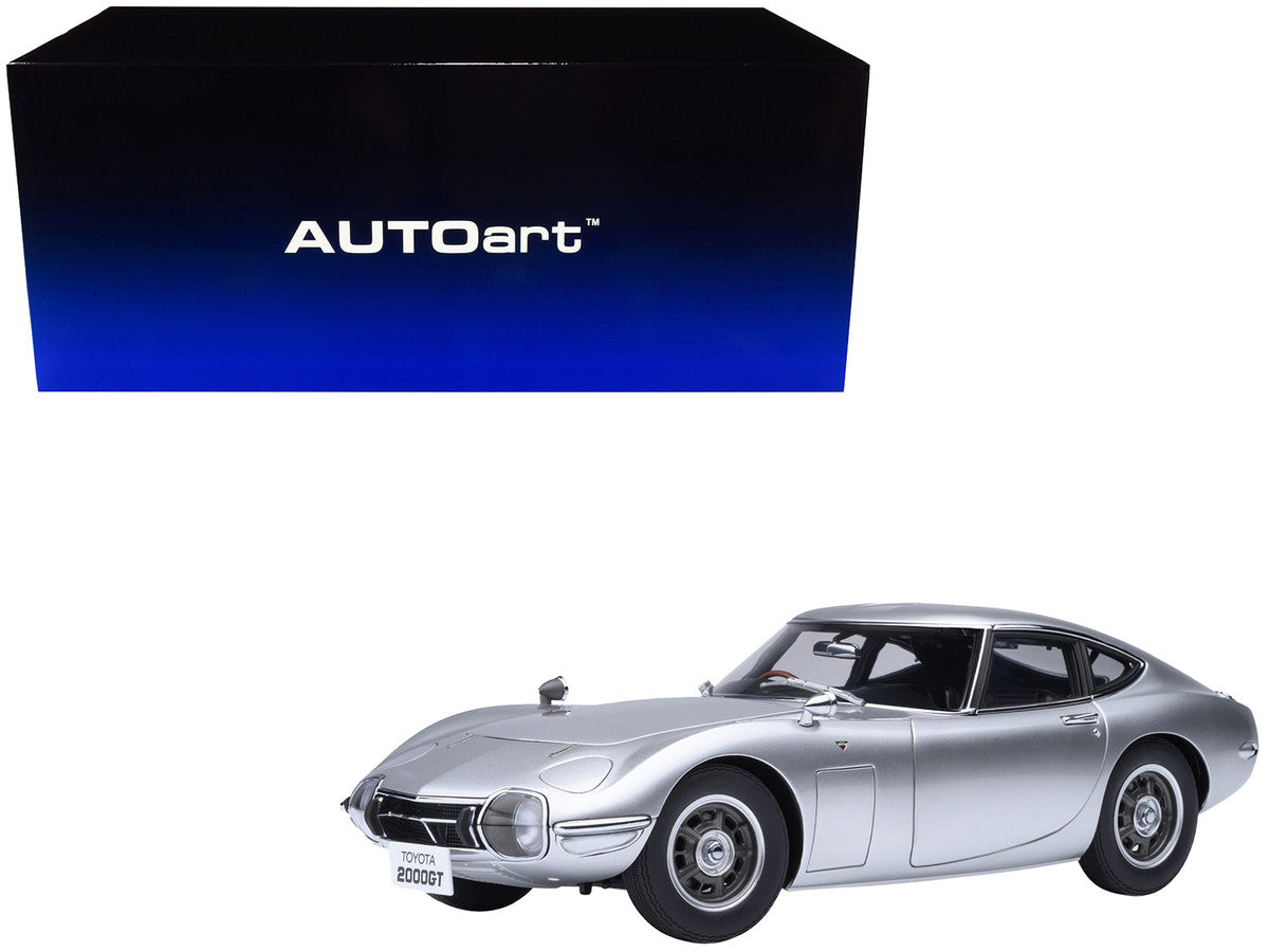 1967 Toyota 2000GT RHD (Right Hand Drive) Silver Metallic 1/18 Model Car by Autoart-4