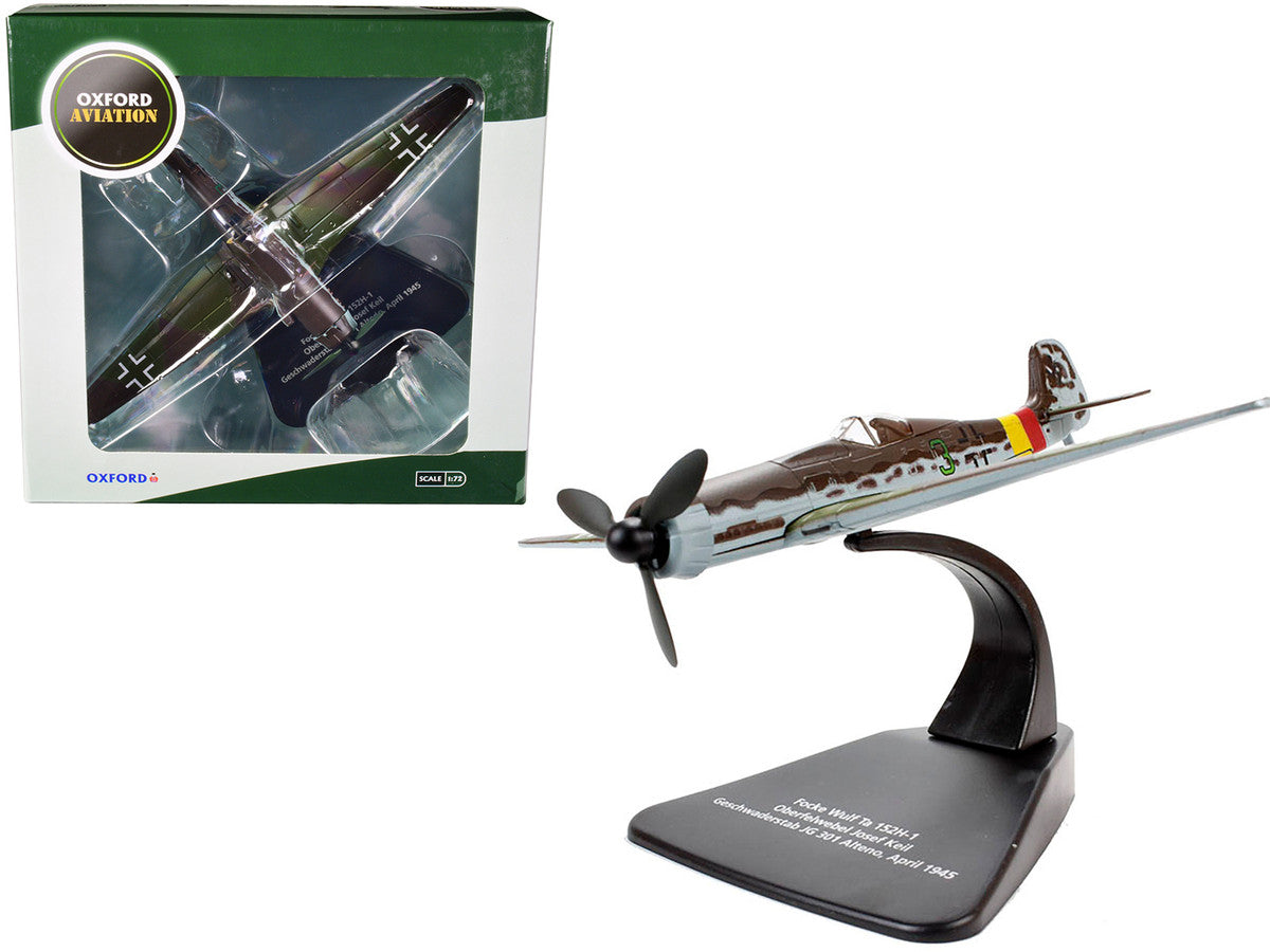 Focke-Wulf Ta 152 H-1 Fighter Plane Pilot: Oberfelwebel Josef Keil Geschwaderstab JG 301 Alteno April (1945) "Oxford Aviation" Series 1/72 Diecast Model Airplane by Oxford Diecast-0