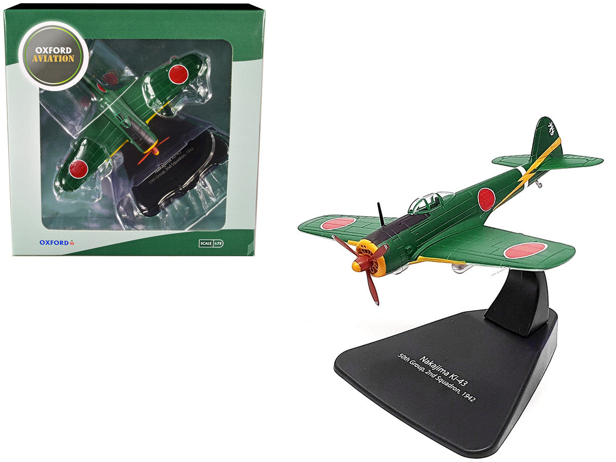 Nakajima Ki-43 Hayabusa Fighter Plane 50th Group 2nd Squadron (1942) "Oxford Aviation" Series 1/72 Diecast Model Airplane by Oxford Diecast-0