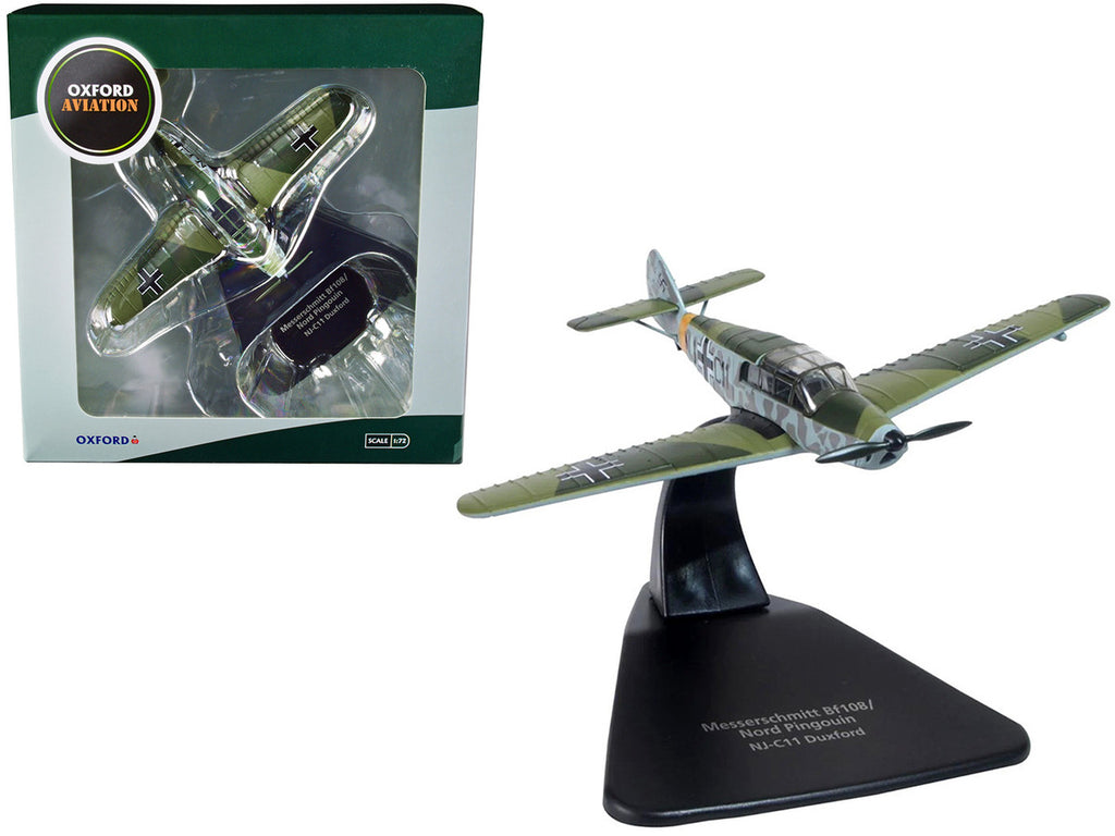 Messerschmitt Bf 108/Nord Pingouin War Plane NJ-C11 Duxford "Oxford Aviation" Series 1/72 Diecast Model Airplane by Oxford Diecast-2